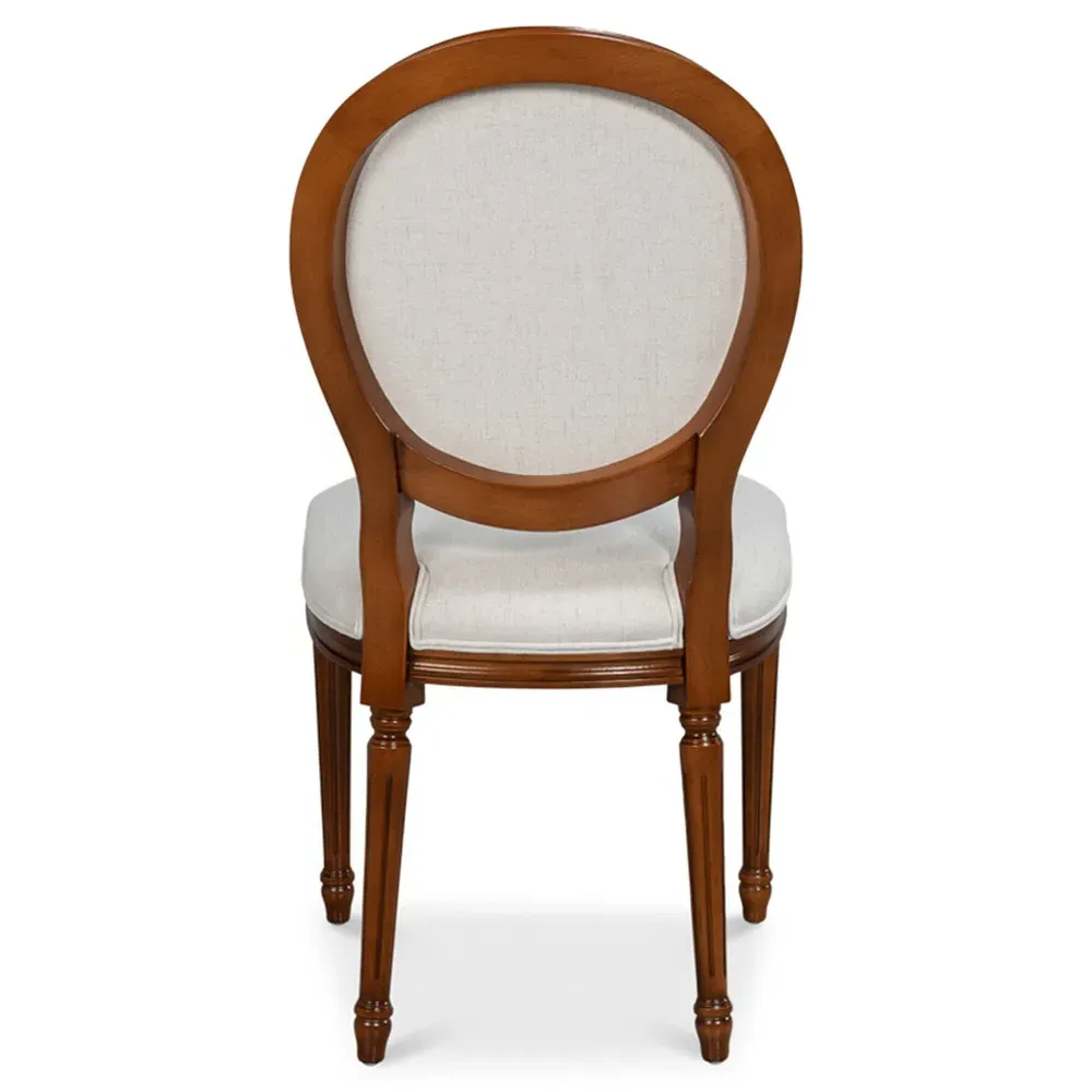 Hara French Dining Chair - Cream, Walnut