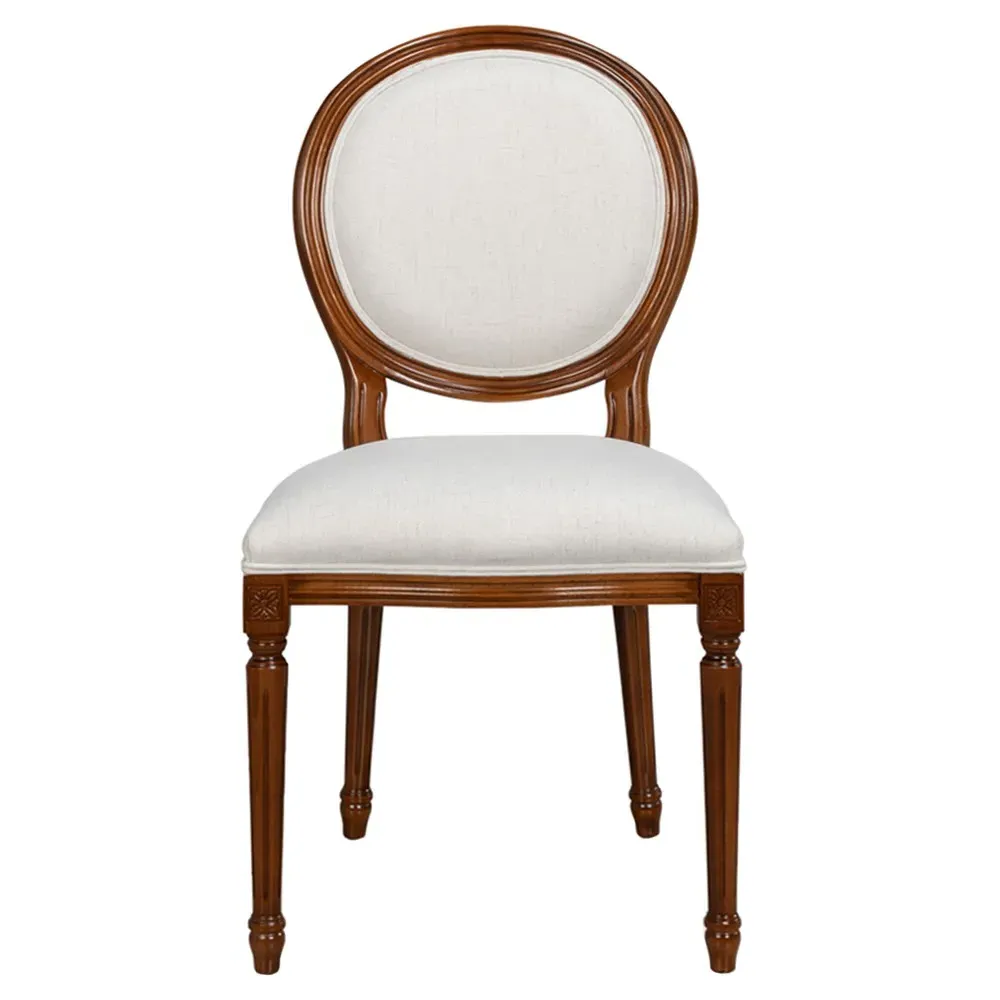 Hara French Dining Chair - Cream, Walnut