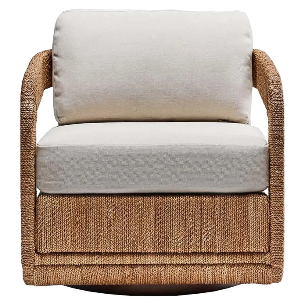 Harbour Swivel Chair - Off White, Linen image