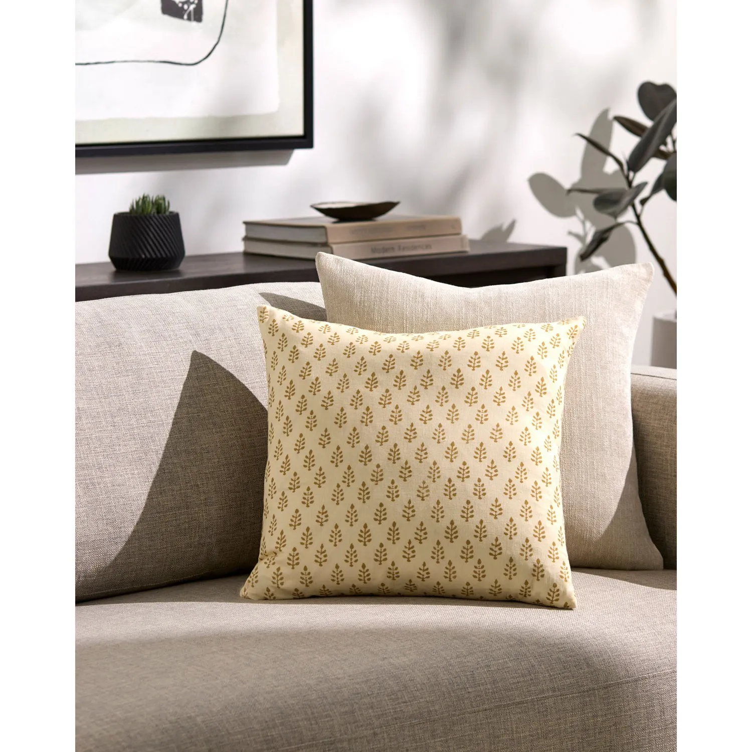 Harie 20x20 Throw Pillow - Cream, Linen
