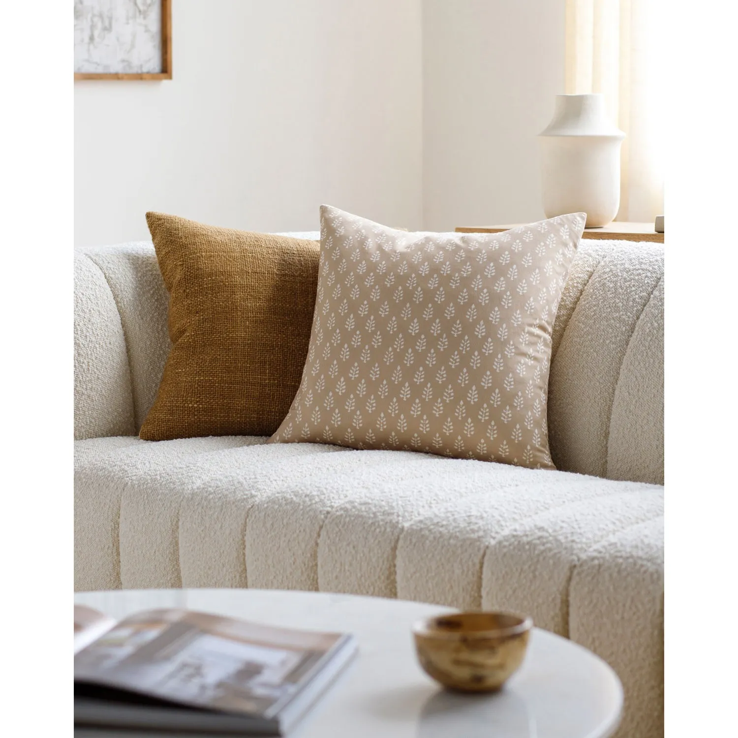 Harie 20x20 Throw Pillow - Tan, Linen