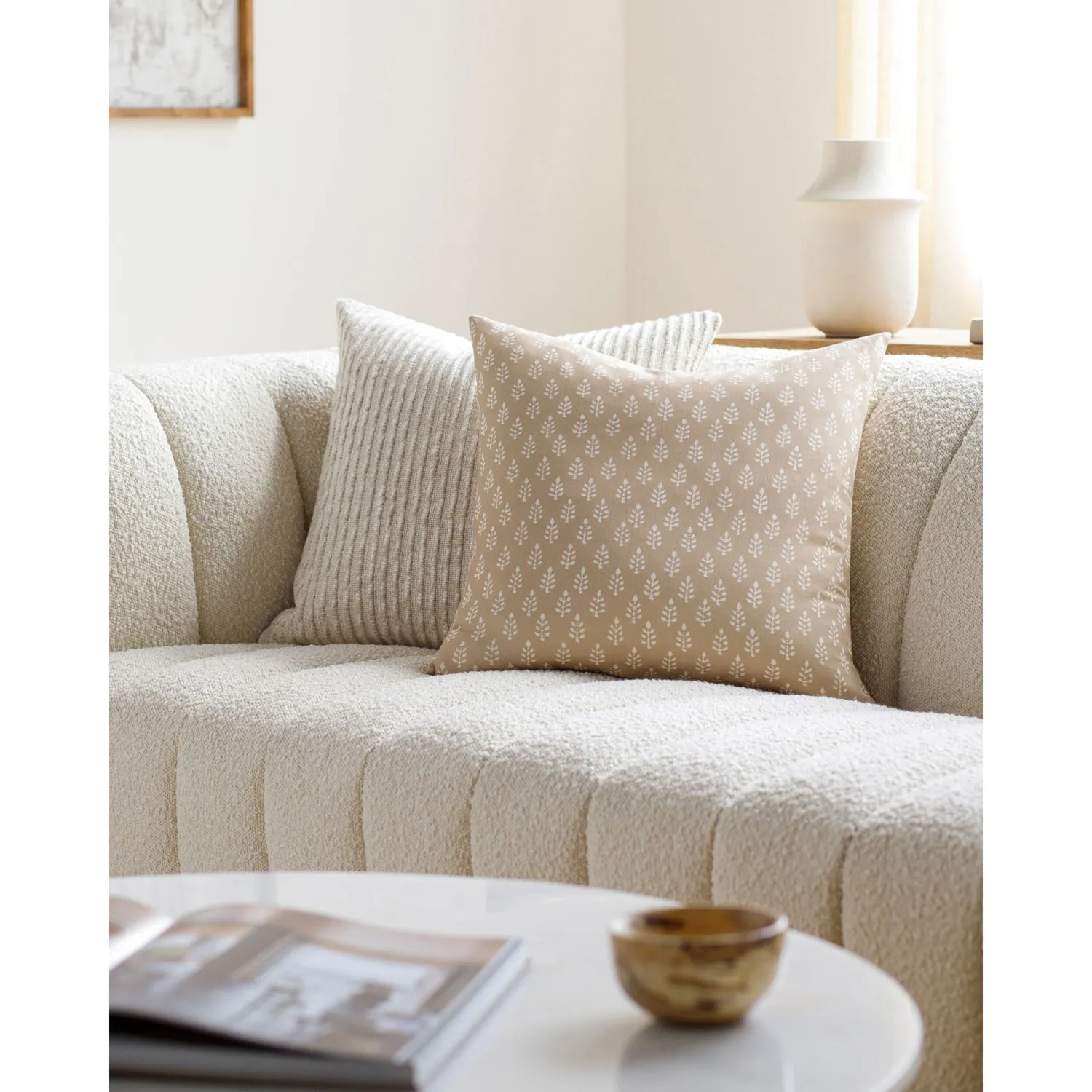 Harie 20x20 Throw Pillow - Tan, Linen