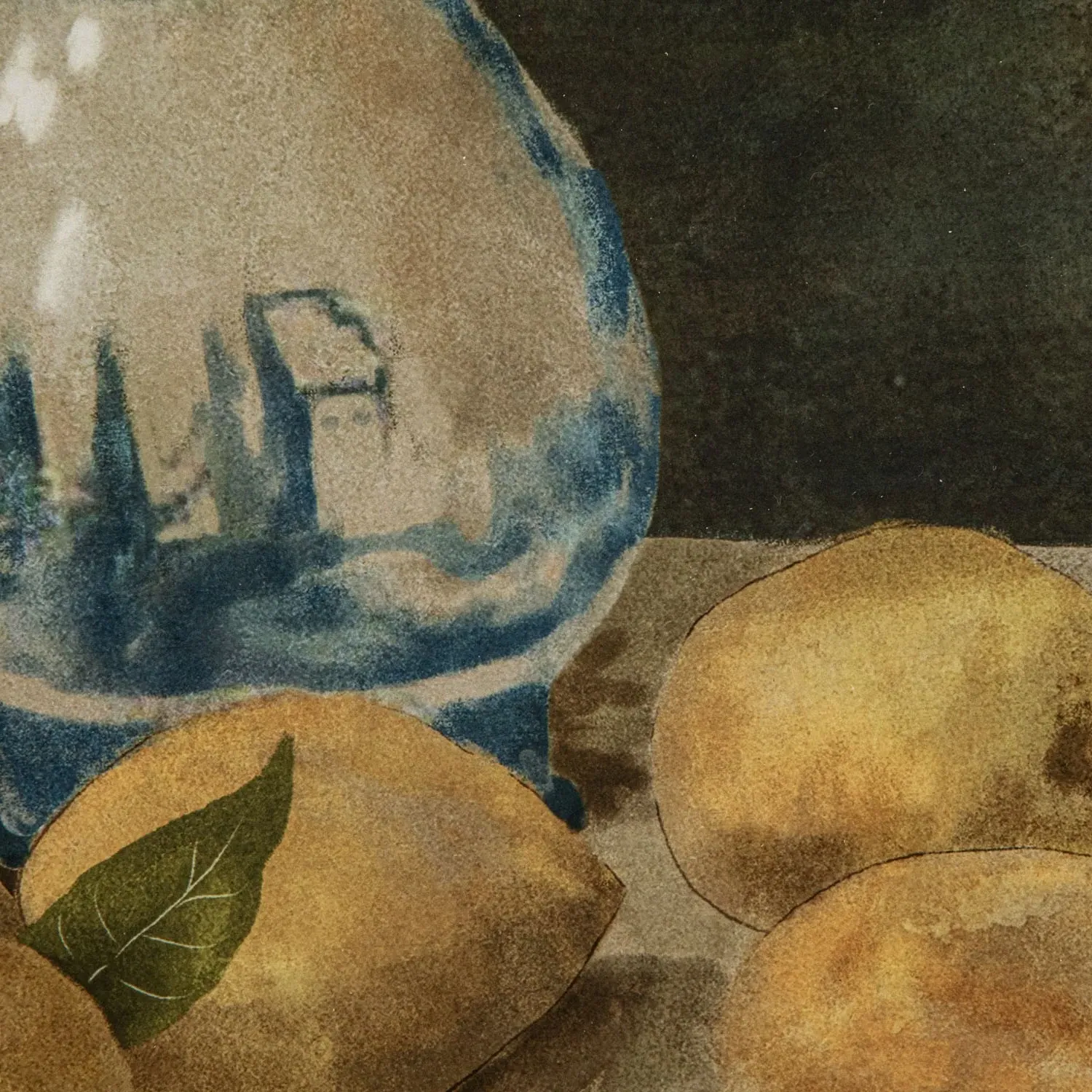 Harlan Citrus Still Life Framed Illustration - Brown