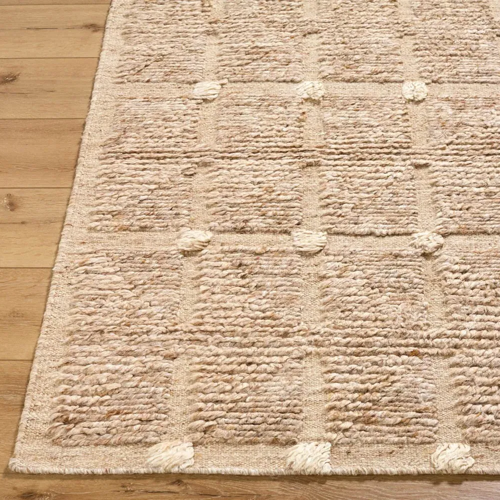 Harlene Textured Solid Rug Sample - Brown, Wool