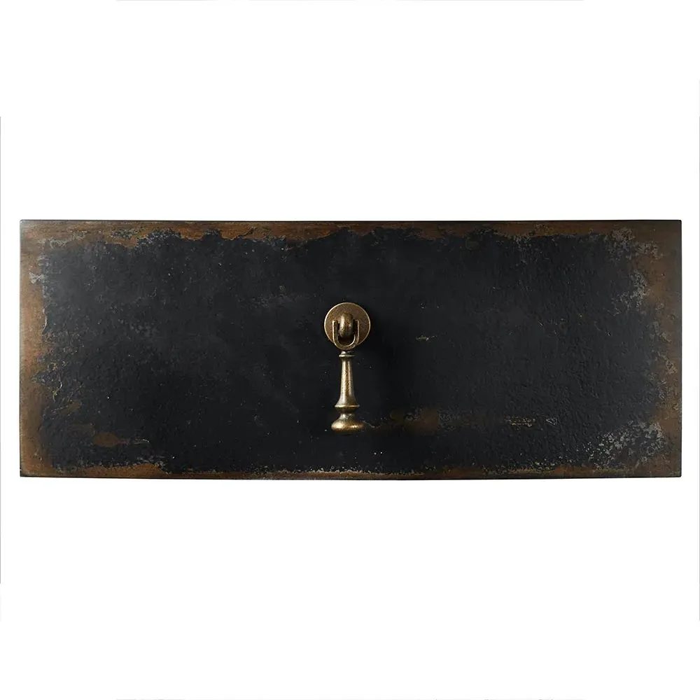 Harley 3 Drawer Nightstand with Brass Pull - Black, Maple