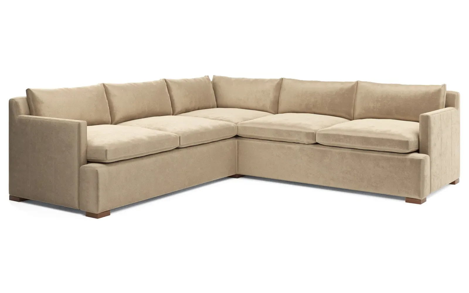 Harley Corner Sectional - Champagne, Performance Velvet