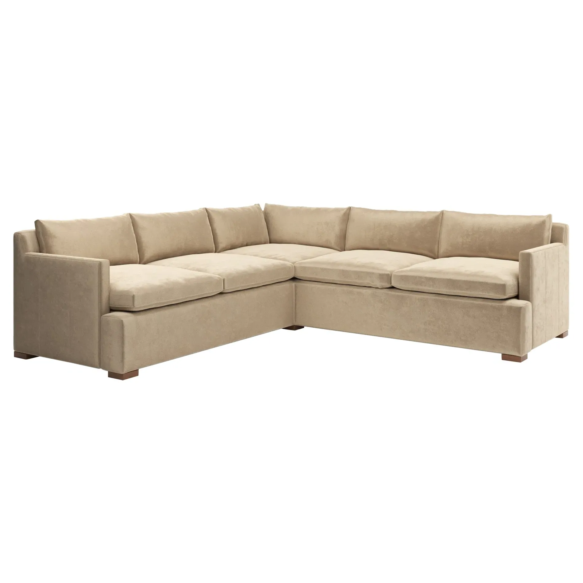 Harley Corner Sectional - Champagne, Performance Velvet