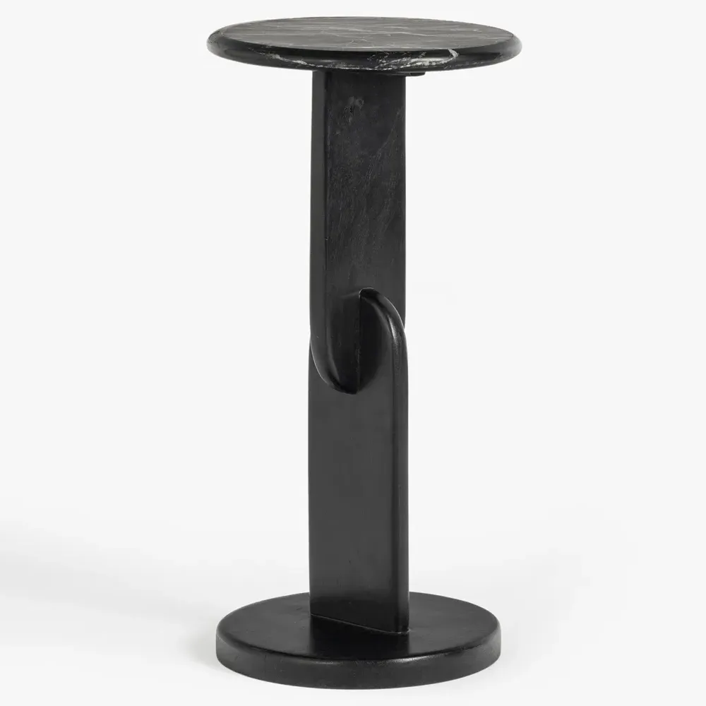 Harley Drink Table - Black, Acacia Wood