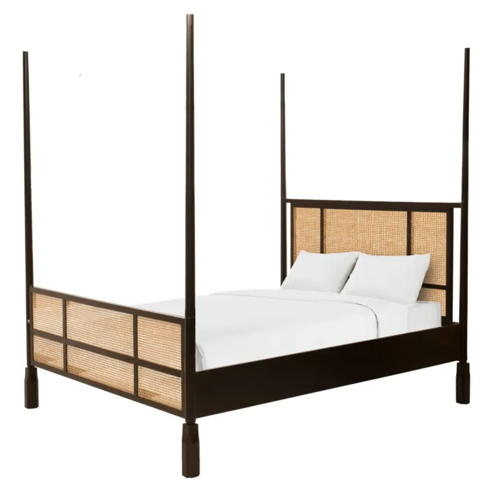 Harley King Size Poster Bed - Black, Wood