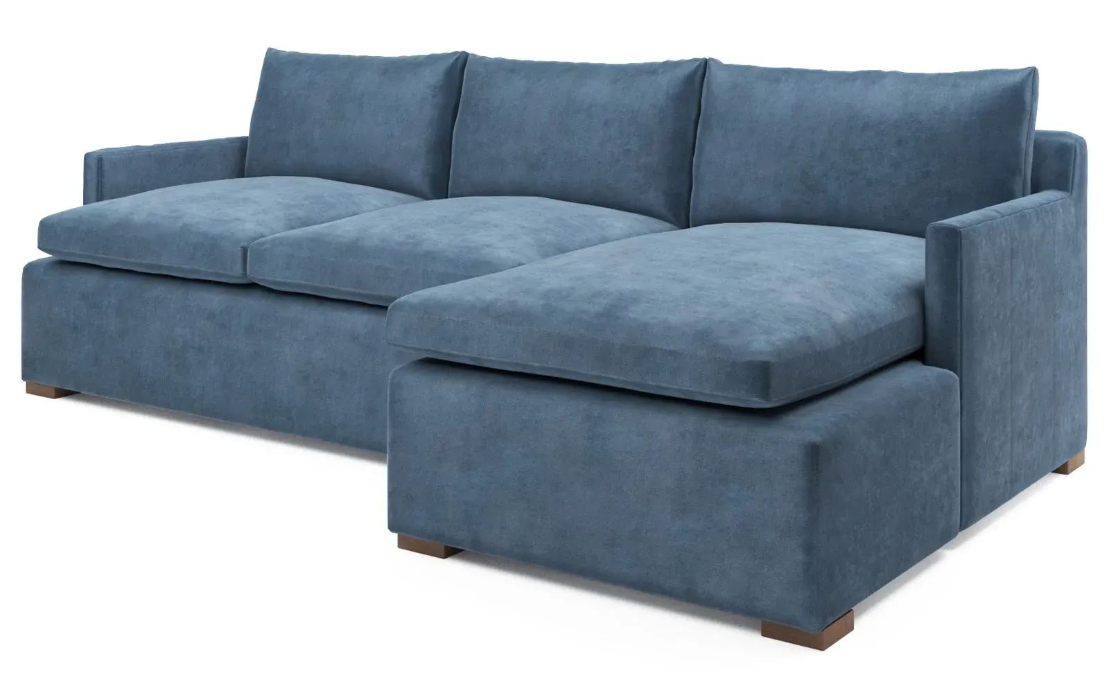 Harley Left Chaise Sectional - Blue Dusk, Velvet