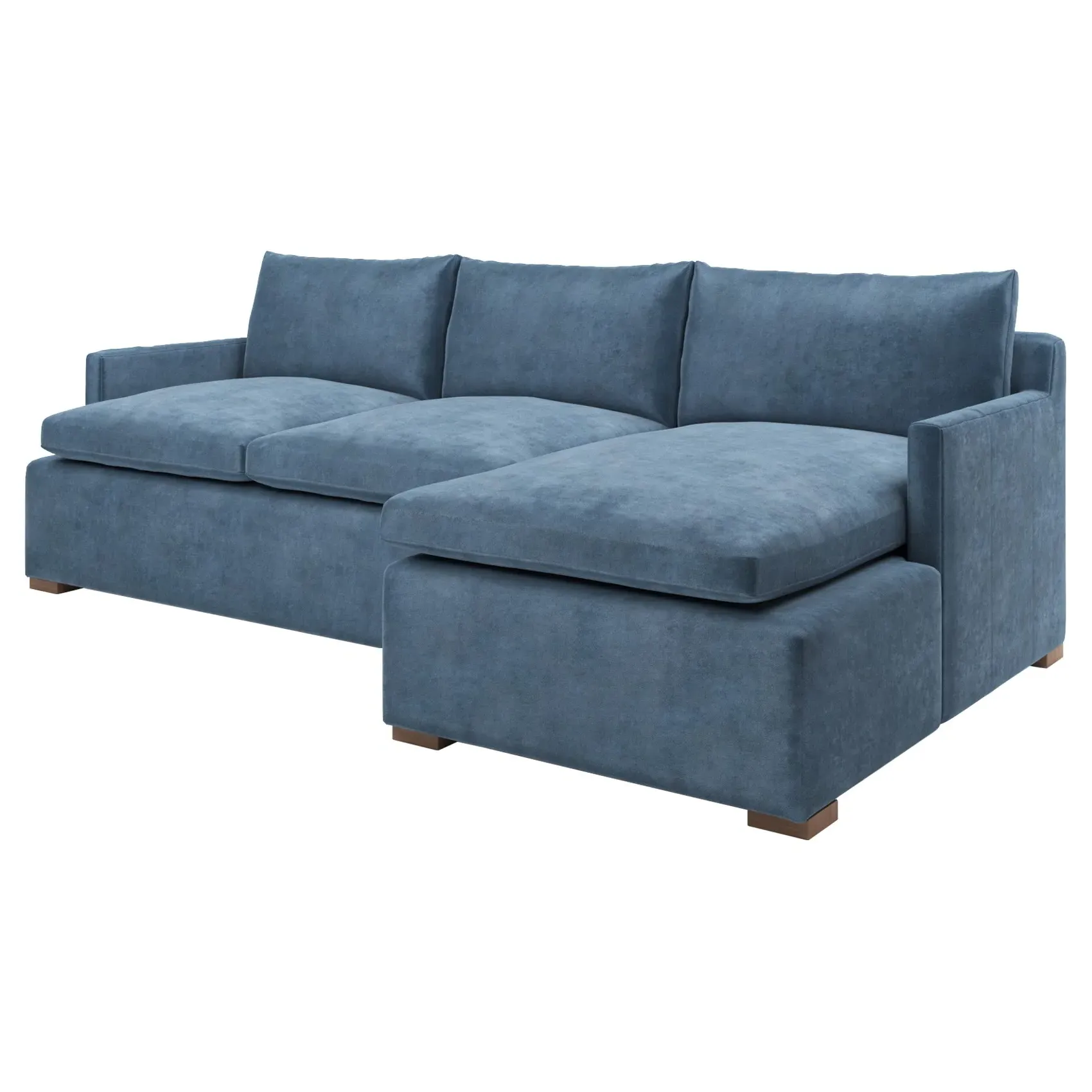 Harley Left Chaise Sectional - Blue Dusk, Velvet
