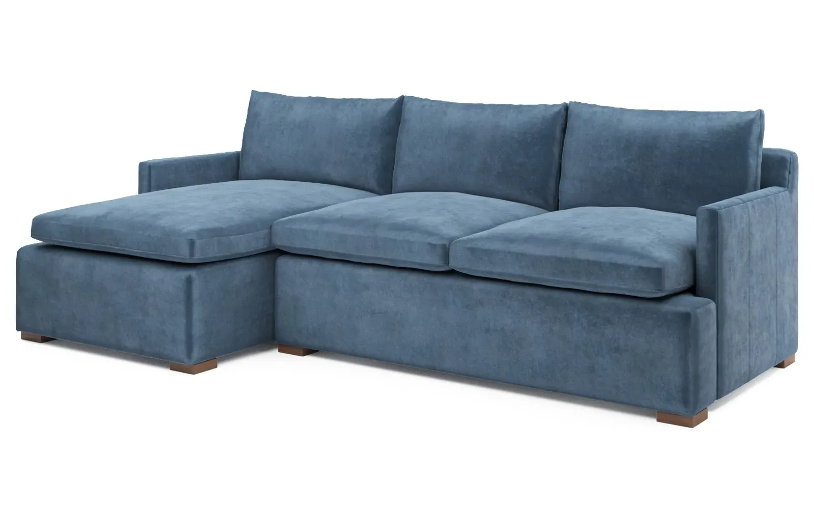 Harley Right Chaise Sectional - Blue Dusk, Velvet