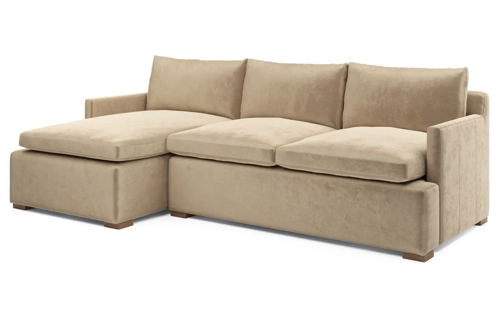 Harley Right Chaise Sectional - Champagne, Performance Velvet