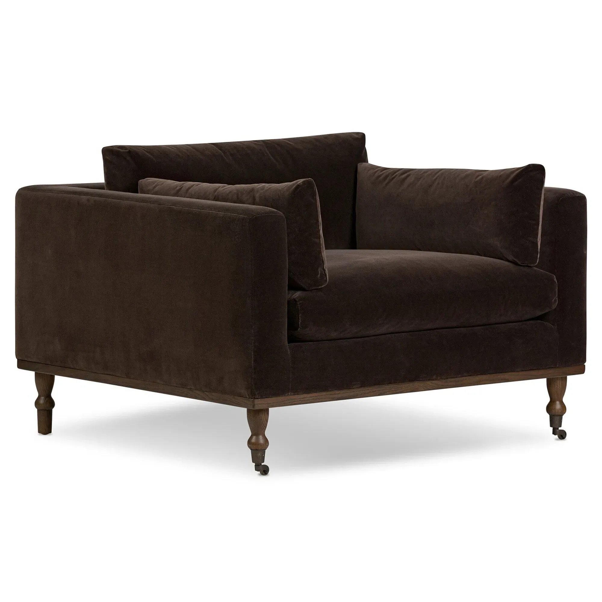 Harlin Chair and a Half - Cocoa, Velvet