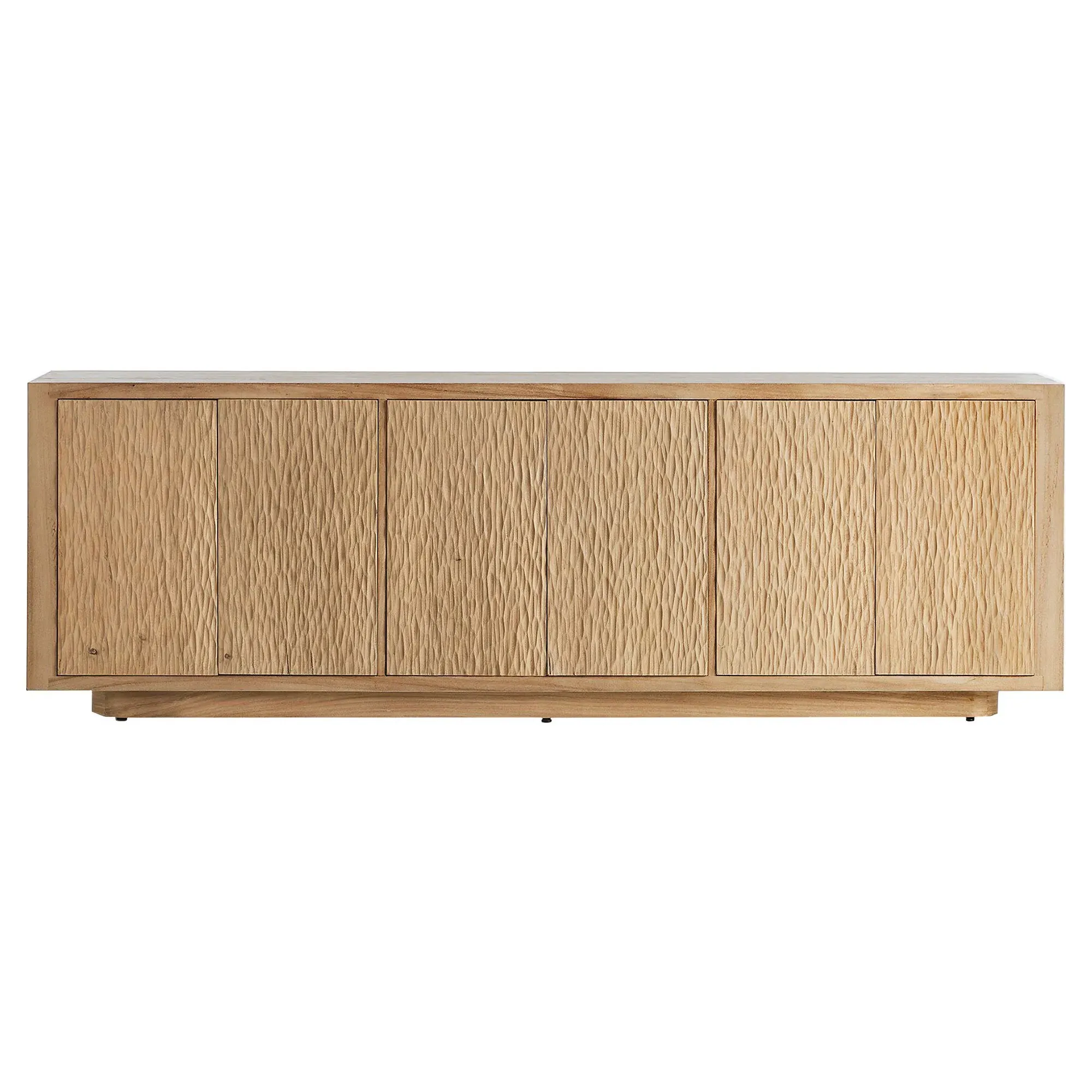 Harlow Carved Wood Media Console - Light Brown, Maple image