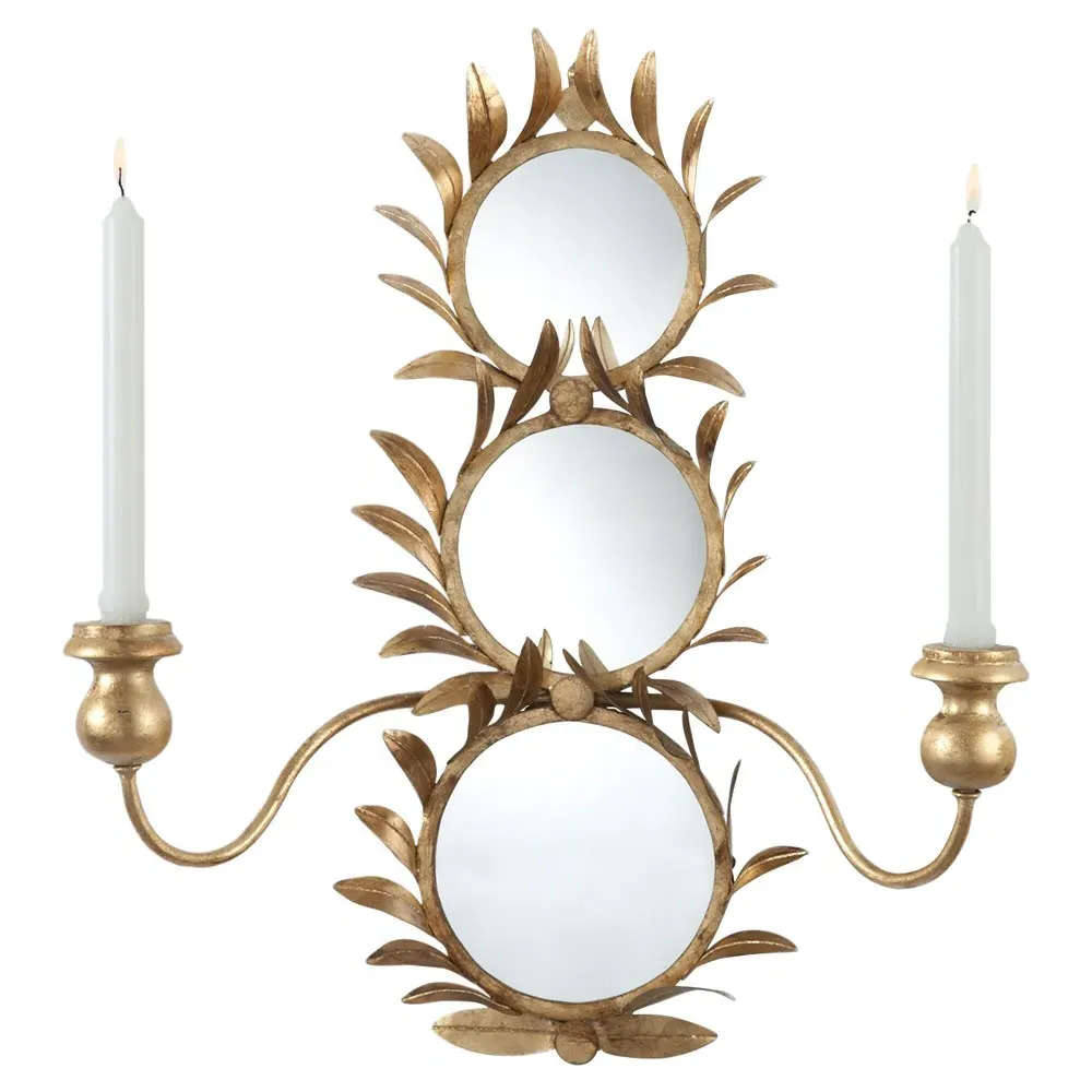 Harlow Metal Mirrored Candle Sconce - Gold image