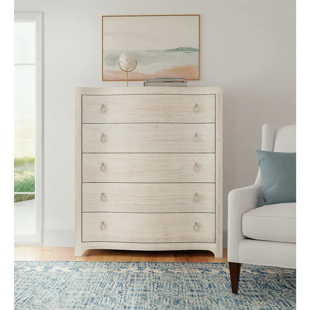 Harmony 5 Drawer Tall Chest Dresser - White, Oak