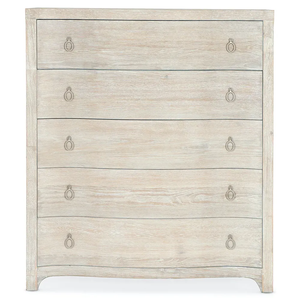 Harmony 5 Drawer Tall Chest Dresser - White, Oak image