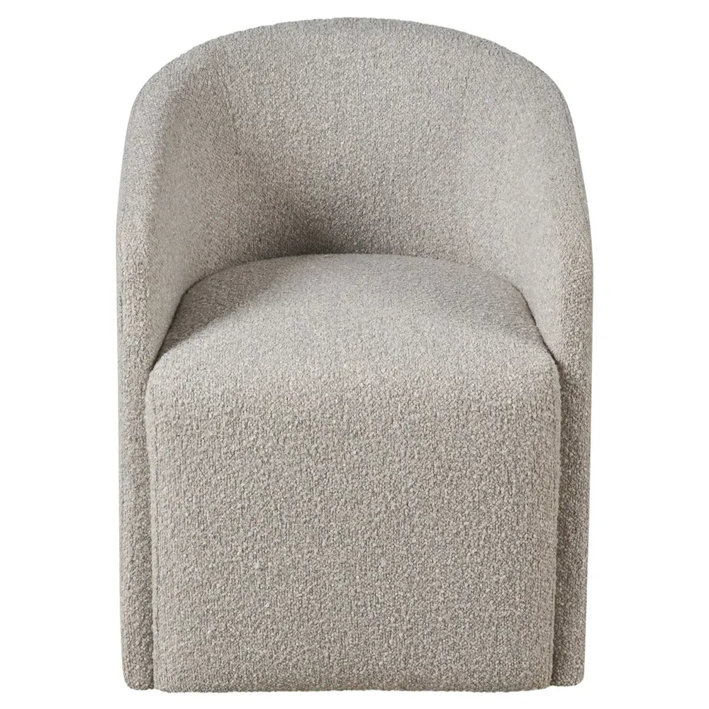 Harper Barrel Dining Arm Chair - Beige, Boucle
