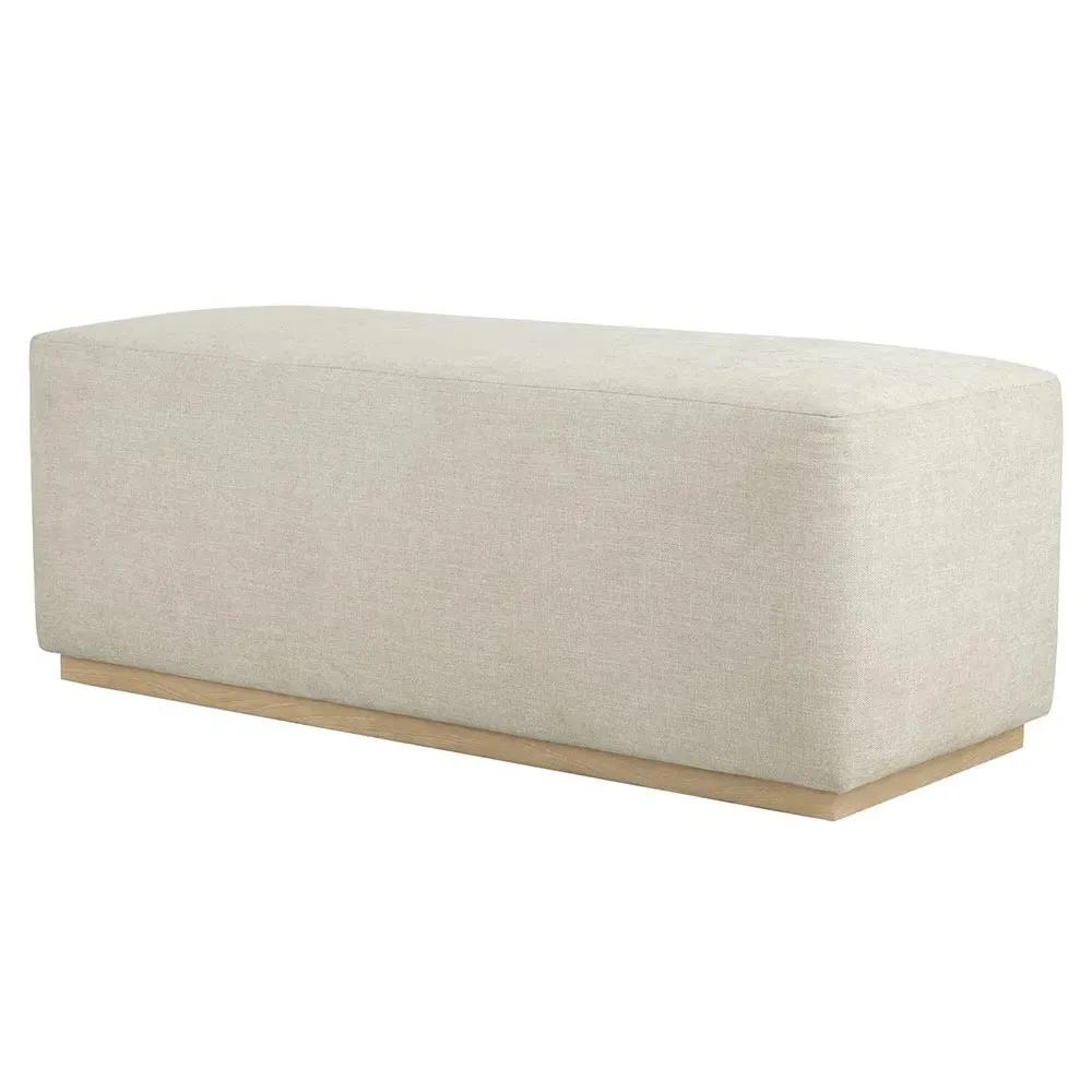 Harper Coastal Beach Bedroom Bench - Beige, Teak