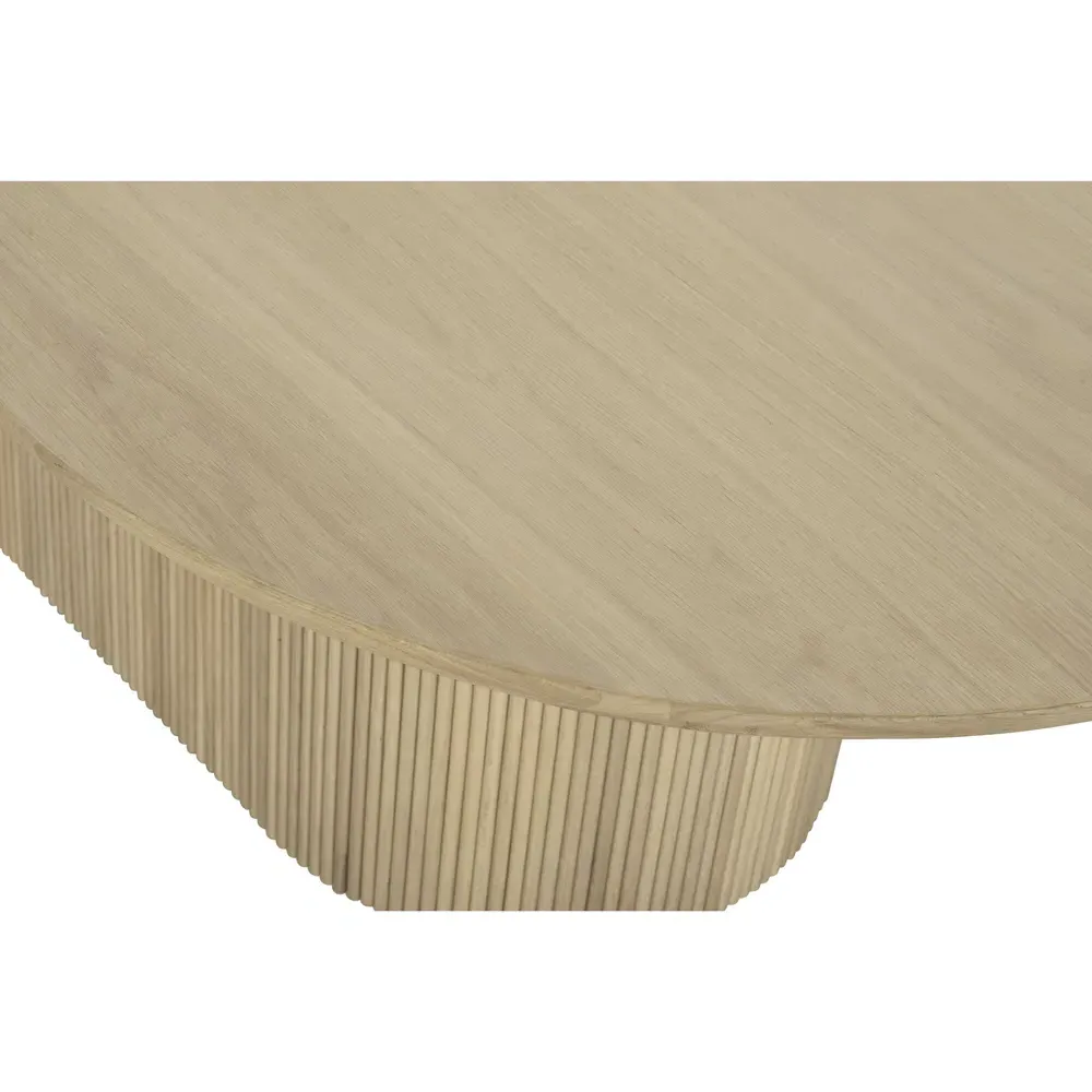 Harper Oval Dining Table with Fluted Base - Natural, Oak