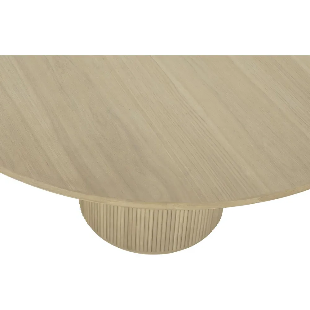 Harper Round Dining Table with Fluted Base - Natural, Oak