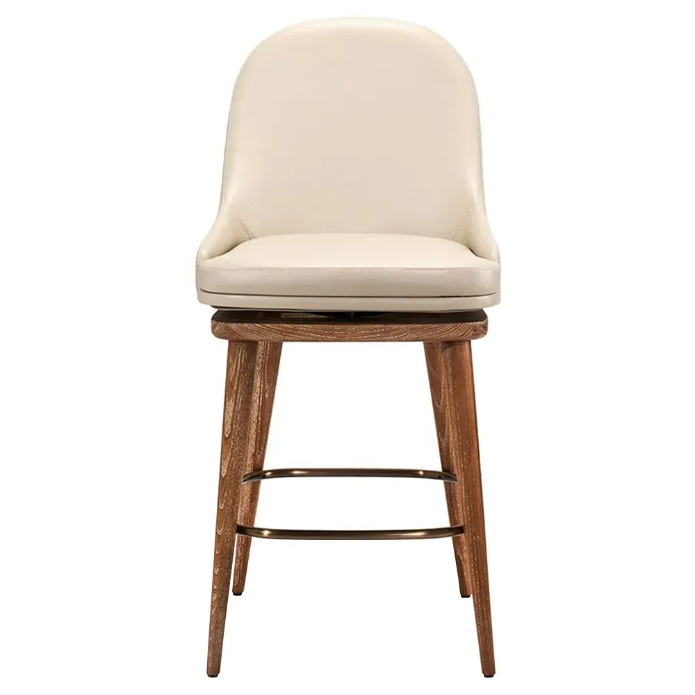 Harper Swivel Counter Stool - Cream, Vegan Leather image