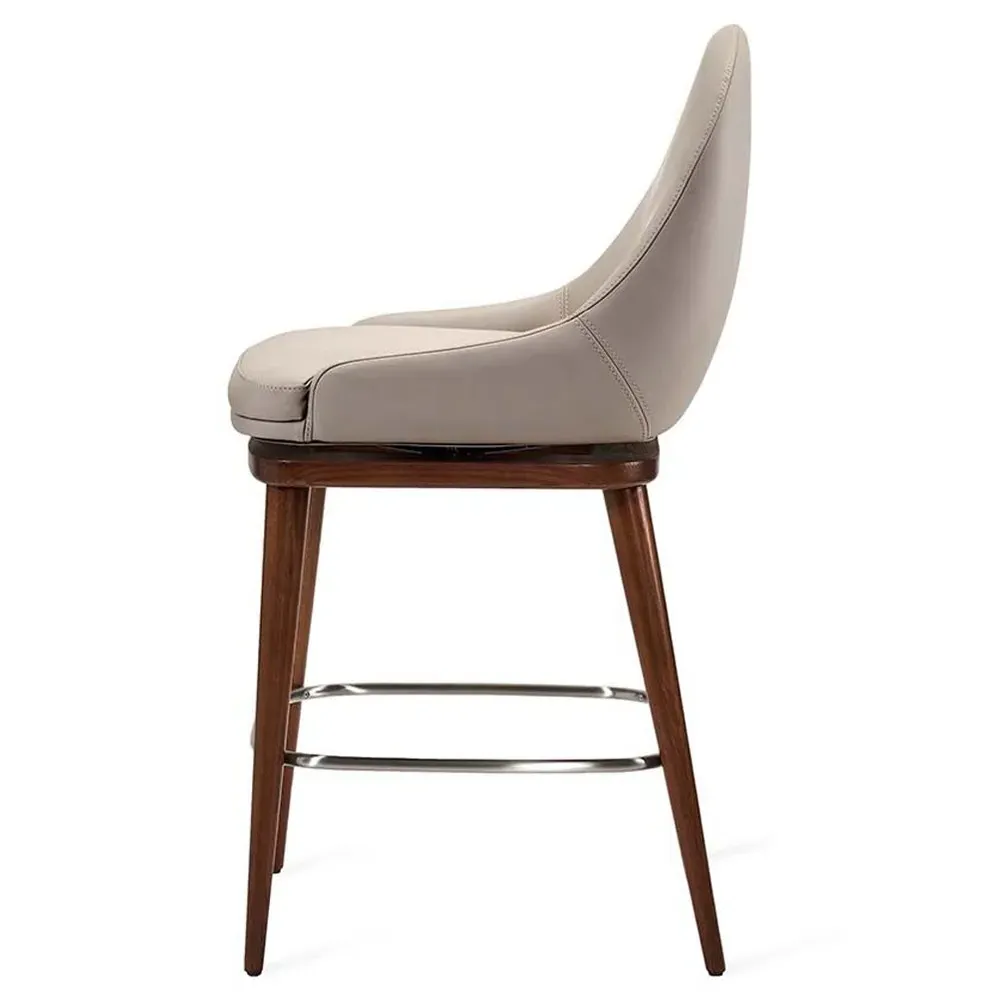 Harper Swivel Counter Stool - Grey, Vegan Leather