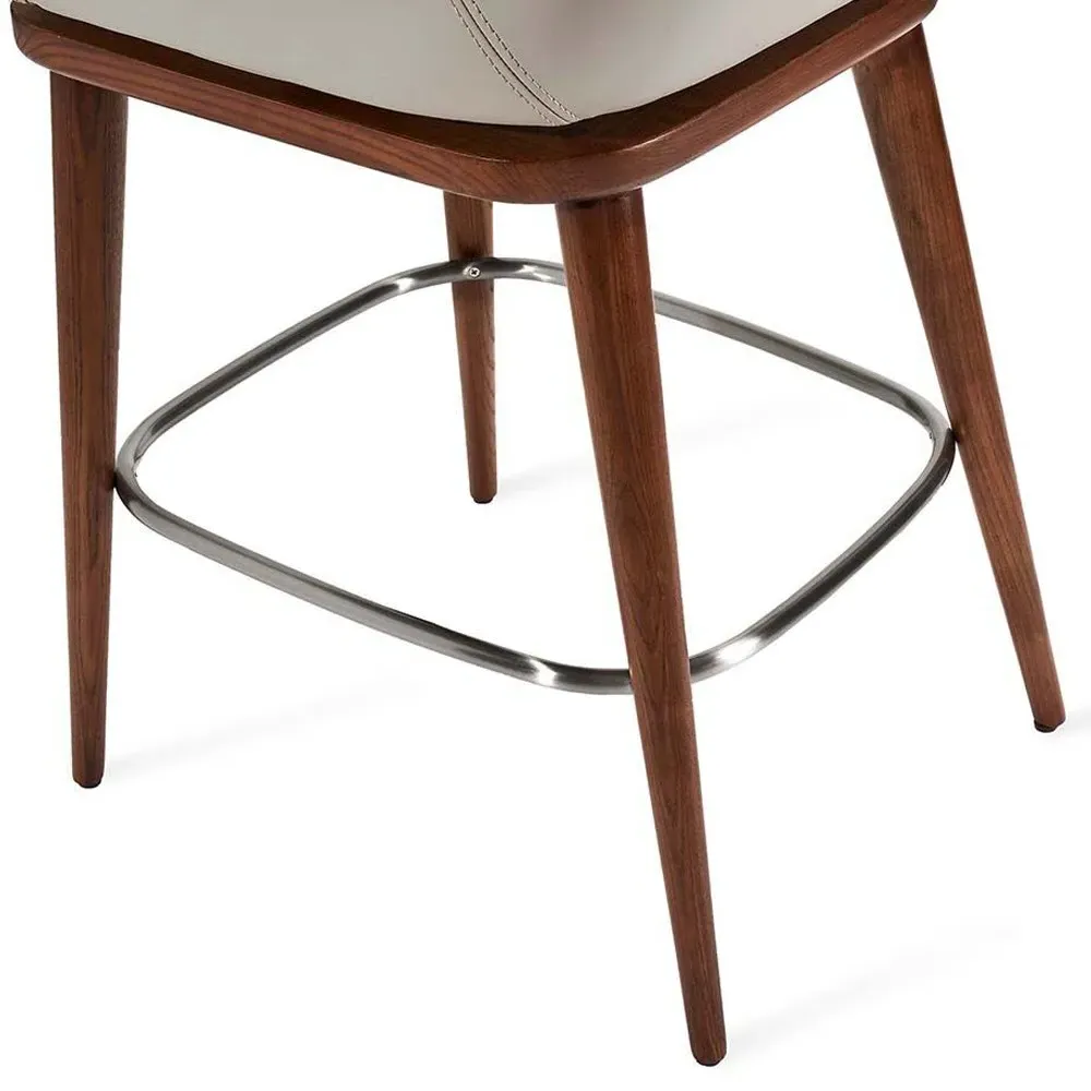 Harper Swivel Counter Stool - Grey, Vegan Leather