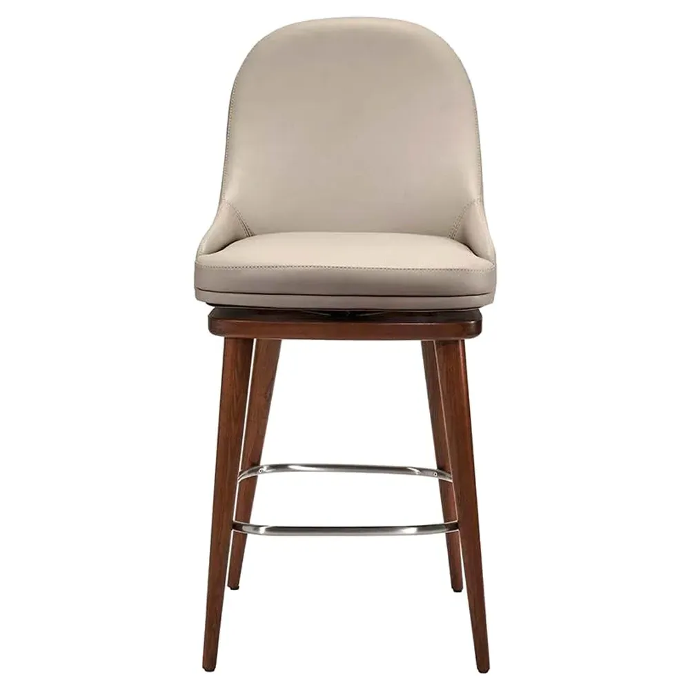 Harper Swivel Counter Stool - Grey, Vegan Leather