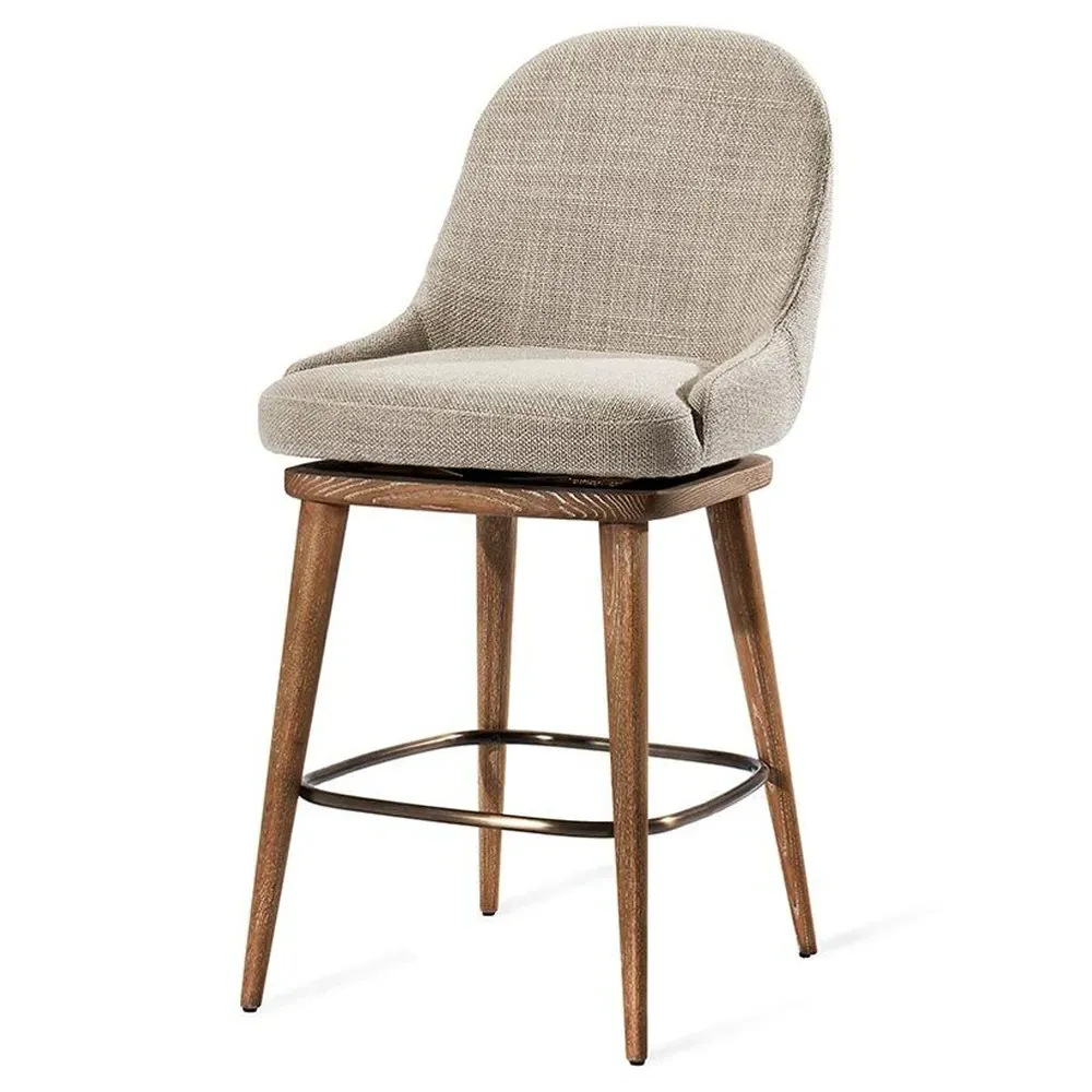 Harper Upholstered Swivel Counter Stool - Flax