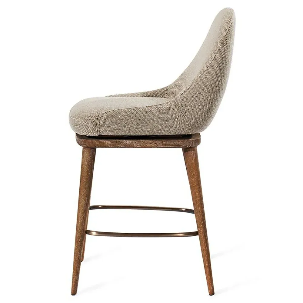 Harper Upholstered Swivel Counter Stool - Flax