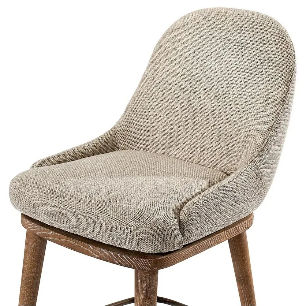 Harper Upholstered Swivel Counter Stool - Flax