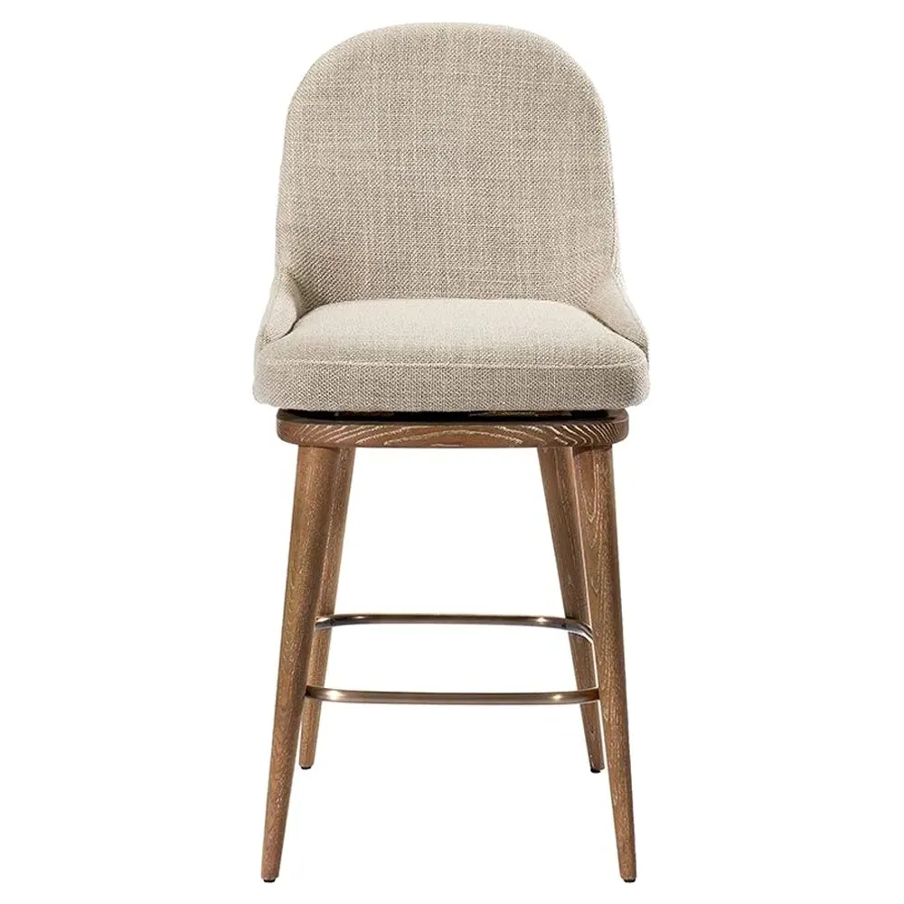 Harper Upholstered Swivel Counter Stool - Flax image