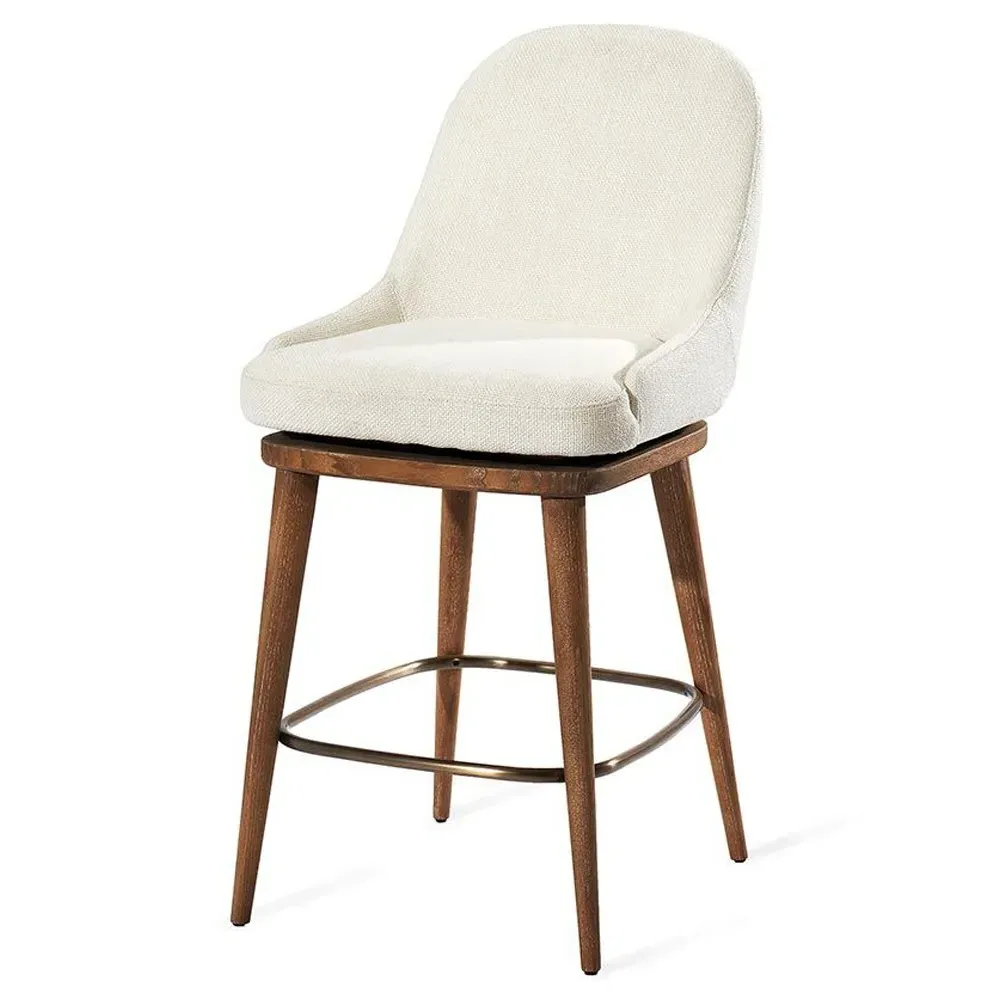 Harper Upholstered Swivel Counter Stool - White Oyster