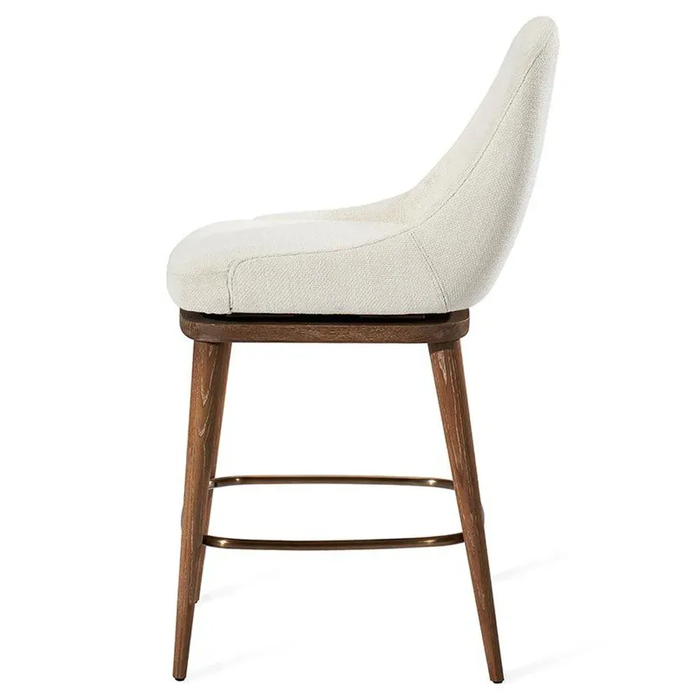 Harper Upholstered Swivel Counter Stool - White Oyster