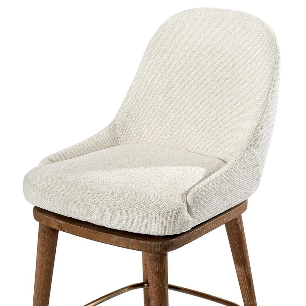 Harper Upholstered Swivel Counter Stool - White Oyster