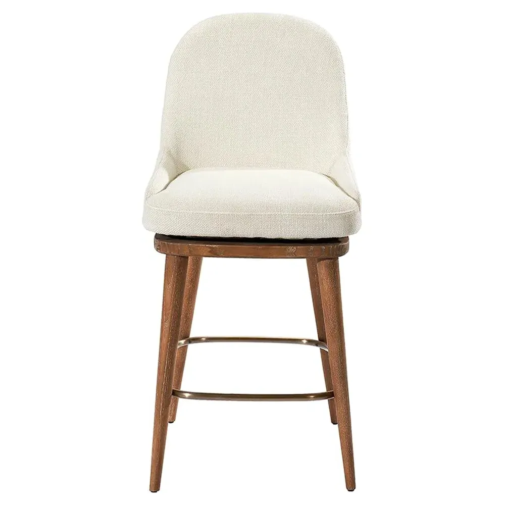 Harper Upholstered Swivel Counter Stool - White Oyster