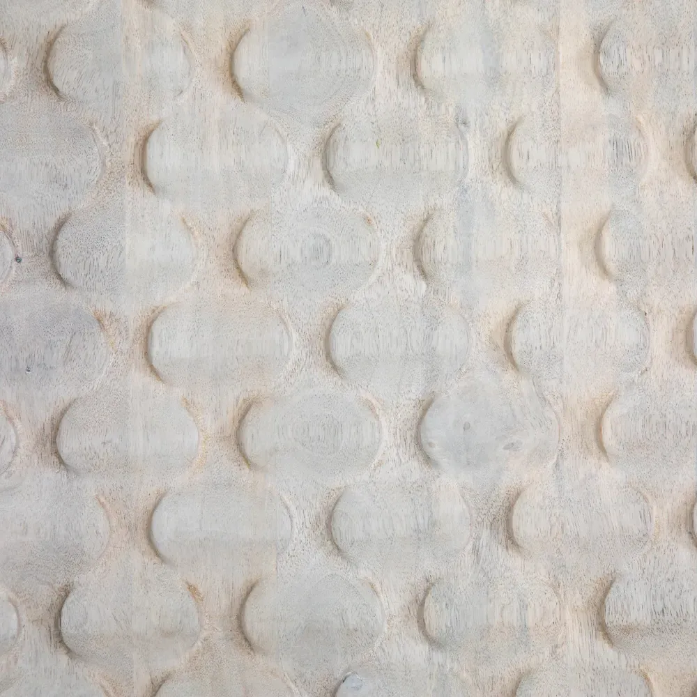 Harriet Carved Mango Wood Media Cabinet - White Wash