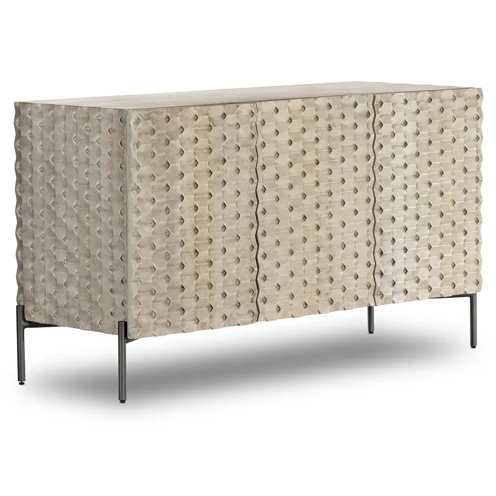 Harrison 48" Media Console - Grey, Mango Wood