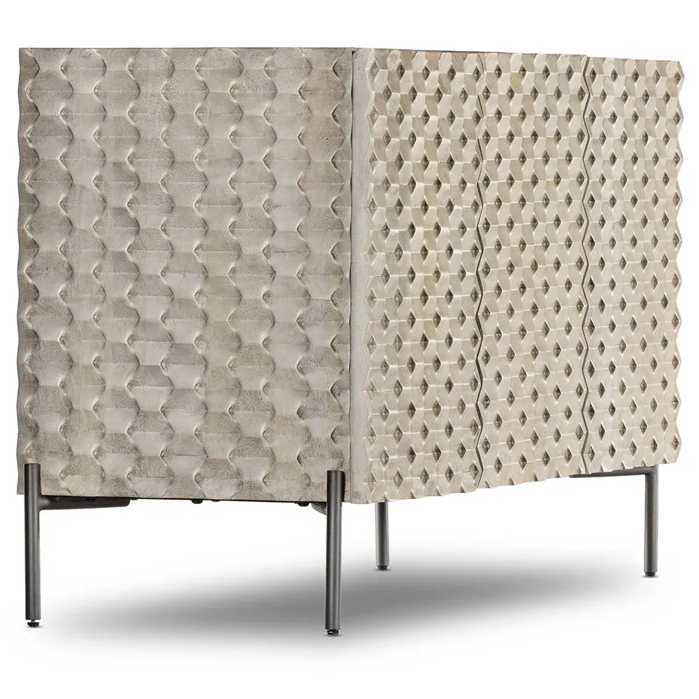 Harrison 48" Media Console - Grey, Mango Wood