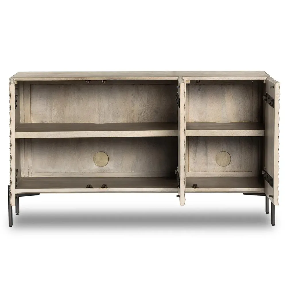 Harrison 48" Media Console - Grey, Mango Wood