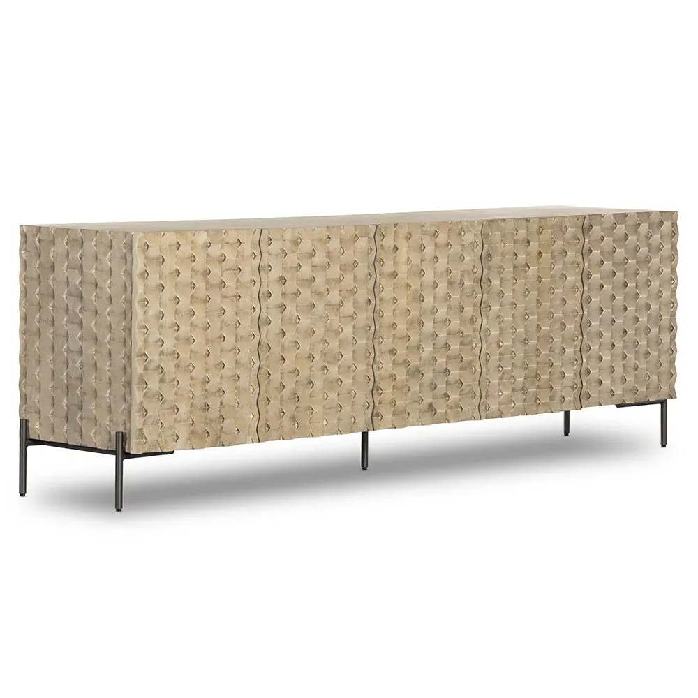 Harrison 82" Media Console - Grey, Mango Wood