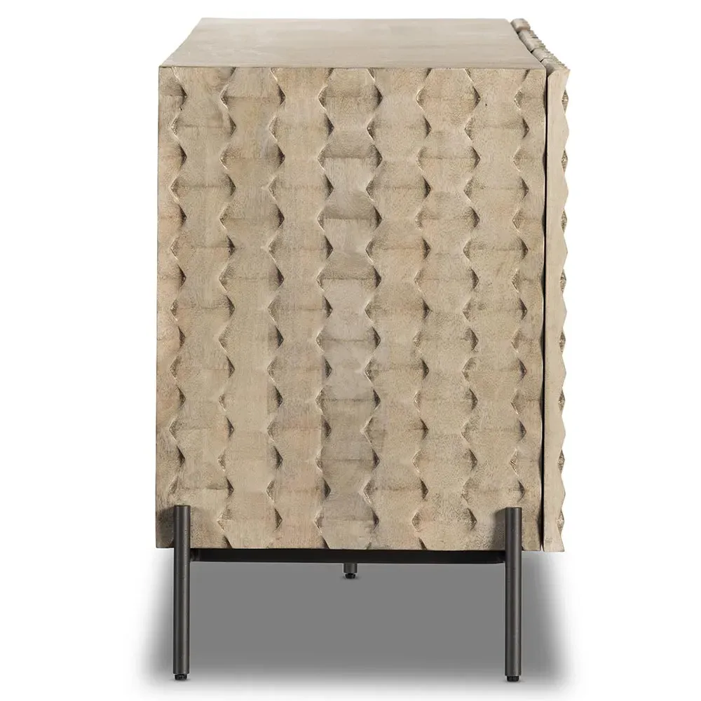 Harrison 82" Media Console - Grey, Mango Wood