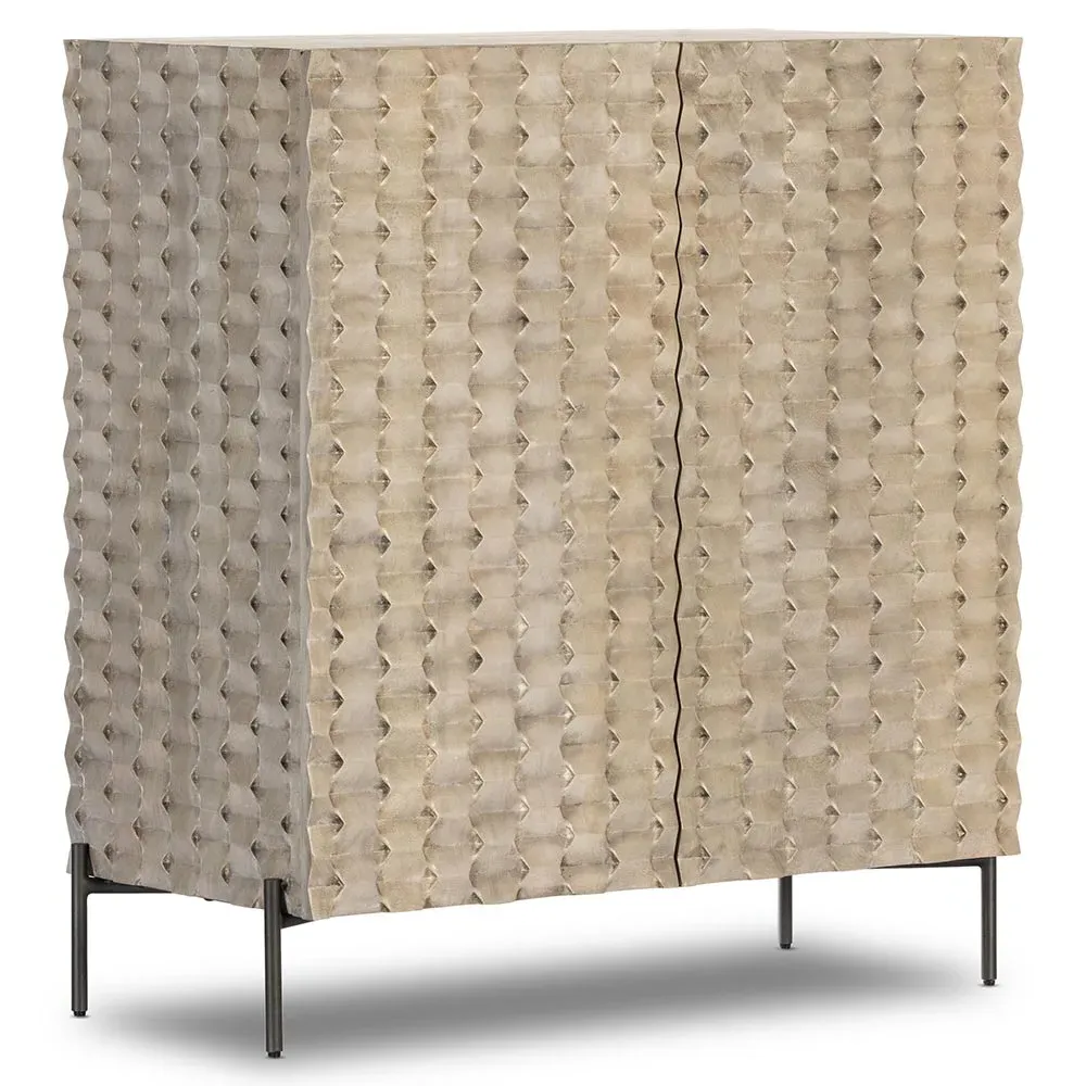 Harrison Bar Cabinet - Grey, Mango Wood