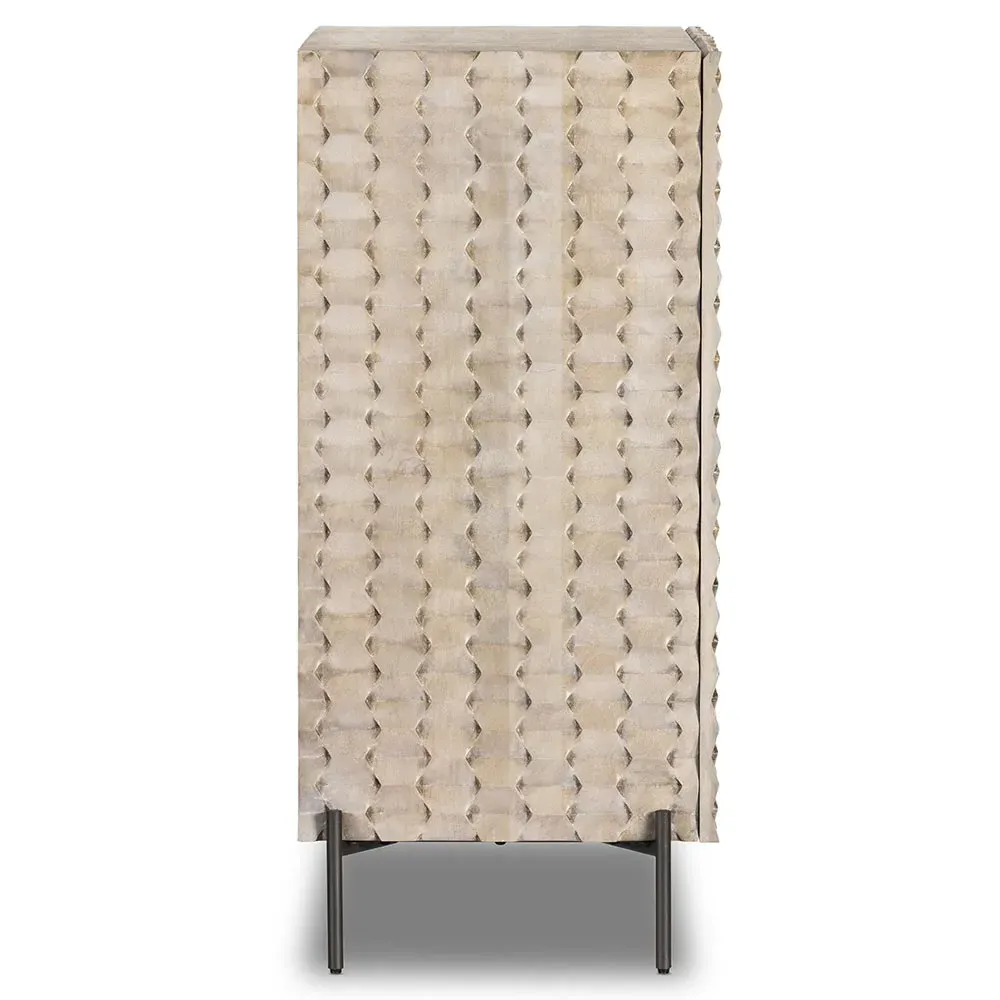 Harrison Bar Cabinet - Grey, Mango Wood