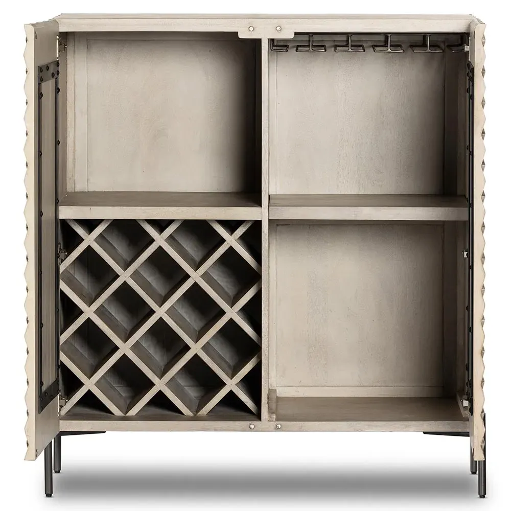 Harrison Bar Cabinet - Grey, Mango Wood