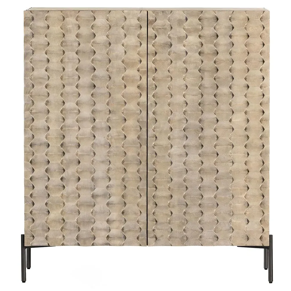 Harrison Bar Cabinet - Grey, Mango Wood image