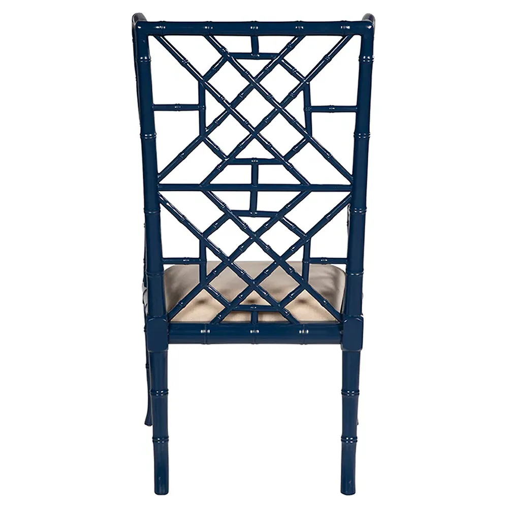 Harrison Chippendale Dining Chair - Blue, Mahogany