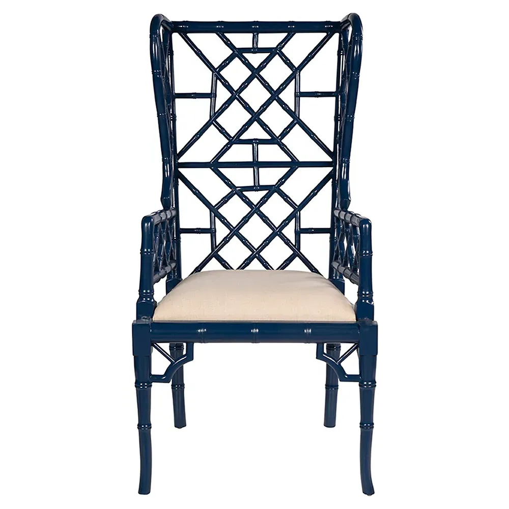 Harrison Chippendale Dining Chair - Blue, Mahogany image